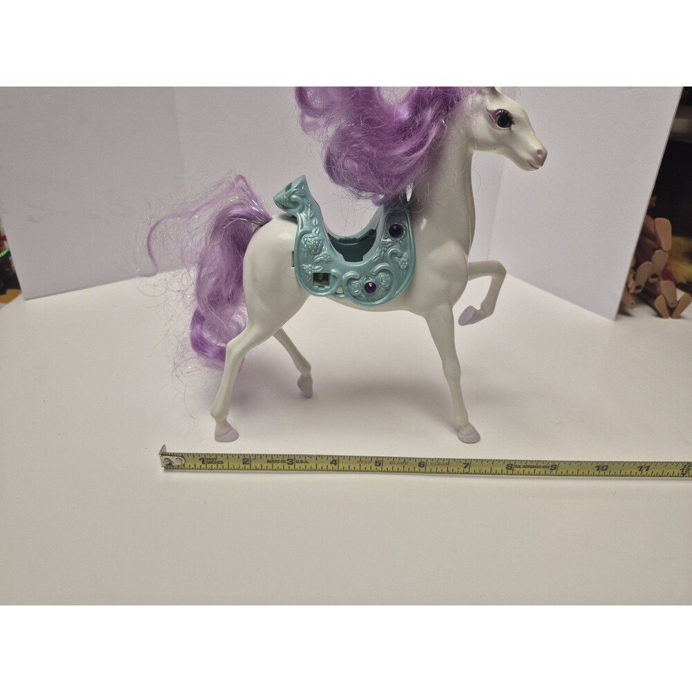 Vintage TYCO Secret Wish Superstar White Horse Purple Mane Green Saddle no key